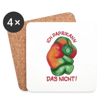 Lustige Paprika Ich Paprikann das nicht witzig - Untersetzer (4er-Set) - Weiß - Vorne