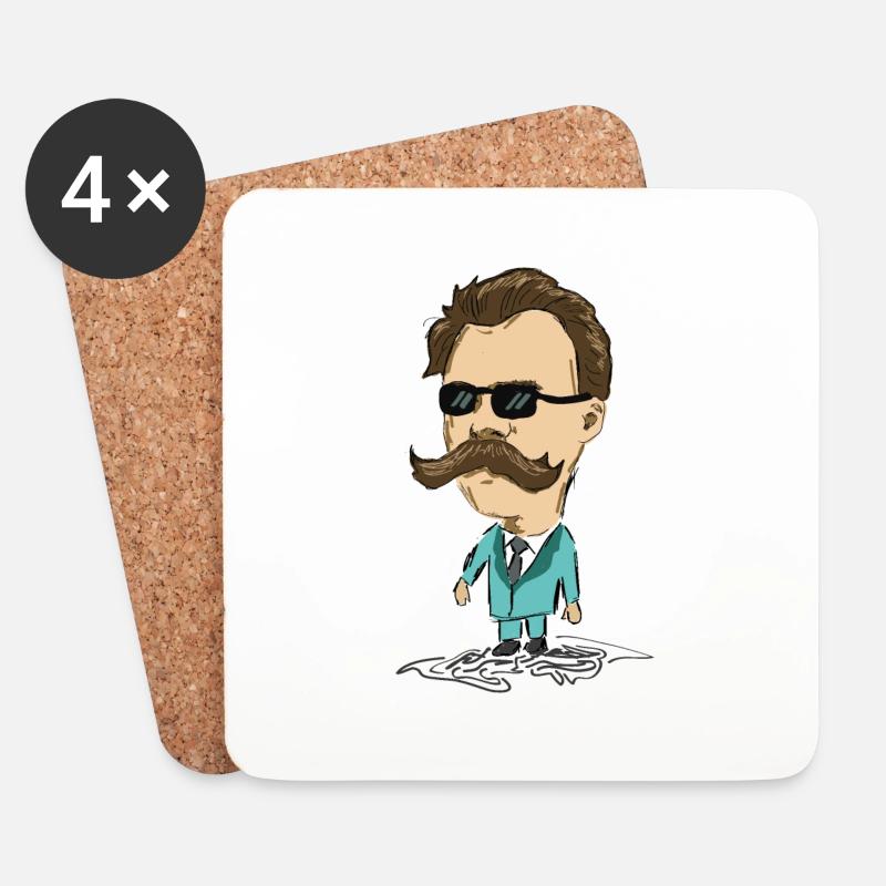 Nietzsche - Untersetzer (4er-Set) - Weiß