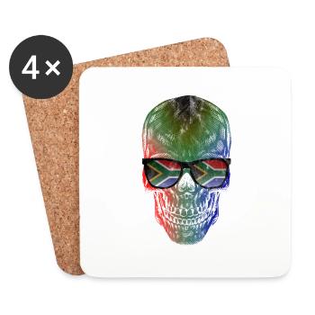 Afrique du Sud - Dessous de verre (lot de 4) - blanc - Devant