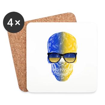 Ukraine - Dessous de verre (lot de 4) - blanc - Devant