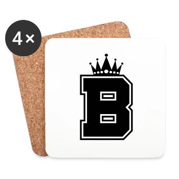buchstabe B Krone - Untersetzer (4er-Set) - Weiß - Vorne