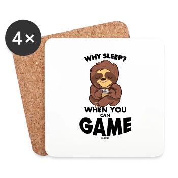 Gaming Kids Sloth Video Game - Coasters (set of 4) - white - Front