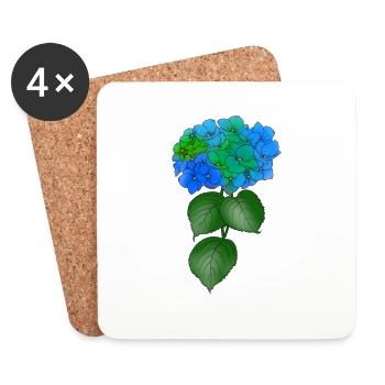 hortensia, plante, fleur, coloré, printemps, nature - Dessous de verre (lot de 4) - blanc - Devant