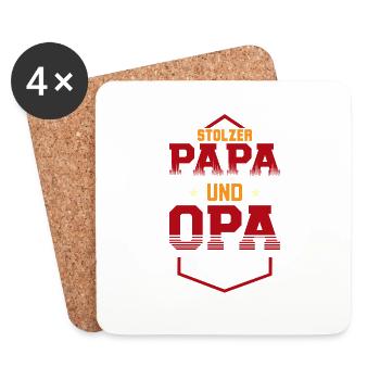Stolzer Papa Opa - Untersetzer (4er-Set) - Weiß - Vorne