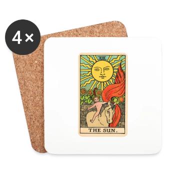 The Moon Card - Coasters (set of 4) - white - Front