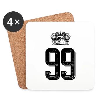 99 Number crown - Coasters (set of 4) - white - Front