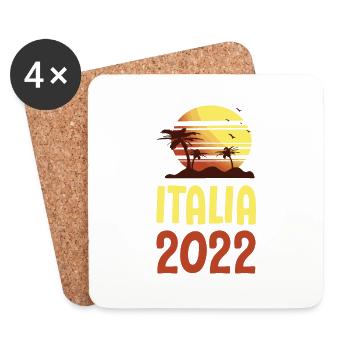Italia 2022 Palm Trees - Coasters (set of 4) - white - Front