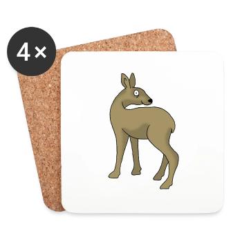 Roe deer - Coasters (set of 4) - white - Front