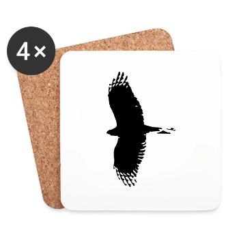 Vogel Raubvogel Adler Tier Vögel Tiere Falke 3 - Untersetzer (4er-Set) - Weiß - Vorne