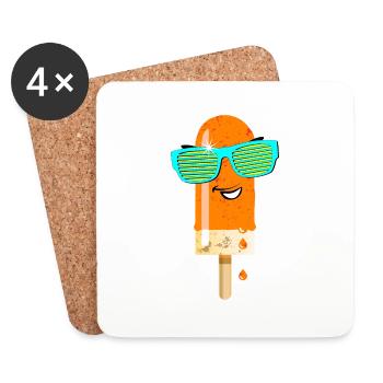 Popsicles Summer heat cool sunglasses delicious - Coasters (set of 4) - white - Front
