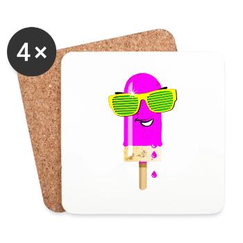 Popsicles Summer heat cool sunglasses delicious - Coasters (set of 4) - white - Front