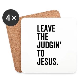 Überlasse das Judgin' Jesus - Untersetzer (4er-Set) - Weiß - Vorne