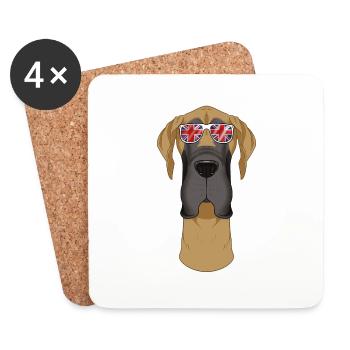 Great Dane UK Lunettes de soleil I Drapeau anglais I Union - Dessous de verre (lot de 4) - blanc - Devant