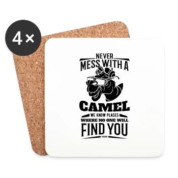Never Mess With A Camel - Untersetzer (4er-Set) - Weiß - Vorne