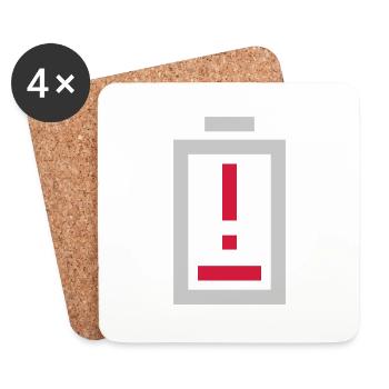 Ausrufezeichen Batterie kein Strom - Untersetzer (4er-Set) - Weiß - Vorne
