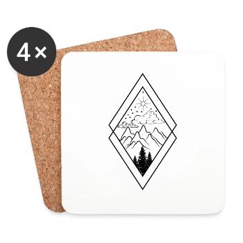 Nature Mountains in clouds illustration - Coasters (set of 4) - white - Front