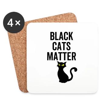 Black Cats Matter - Coasters (set of 4) - white - Front