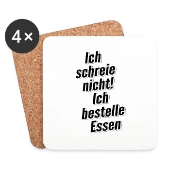 Ich bestelle essen - Untersetzer (4er-Set) - Weiß - Vorne