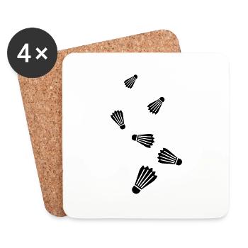 badminton - Coasters (set of 4) - white - Front