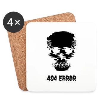404 Error Skullhead Design - Untersetzer (4er-Set) - Weiß - Vorne