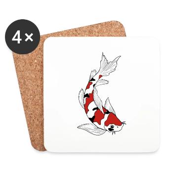 Koi Carp - Coasters (set of 4) - white - Front
