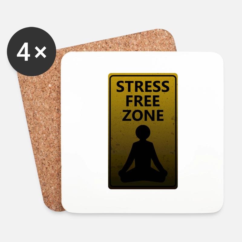 Stressfreie Zone - Untersetzer (4er-Set) - Weiß