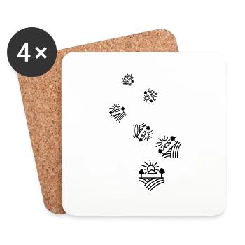 Agriculteur agricole - Dessous de verre (lot de 4) - blanc - Devant