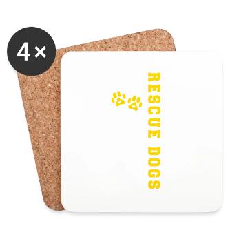 Rescue Dogs Dog Rescue American Flag Dog Adoption - Coasters (set of 4) - white - Front