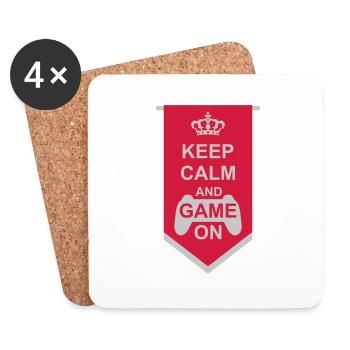 Jeu Banner Keep Calm - Dessous de verre (lot de 4) - blanc - Devant
