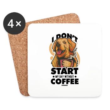 Kaffee - Untersetzer (4er-Set) - Weiß - Vorne