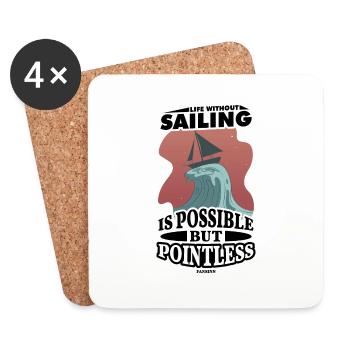 Sailor Sailing Sailboat Funny Dictons Cadeau - Dessous de verre (lot de 4) - blanc - Devant