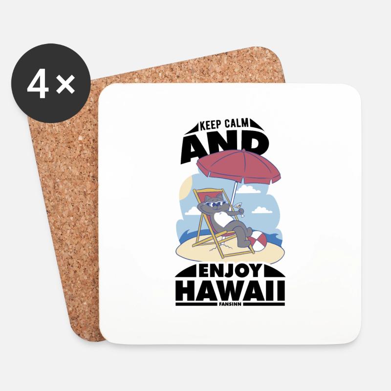 Hawaii - Untersetzer (4er-Set) - Weiß