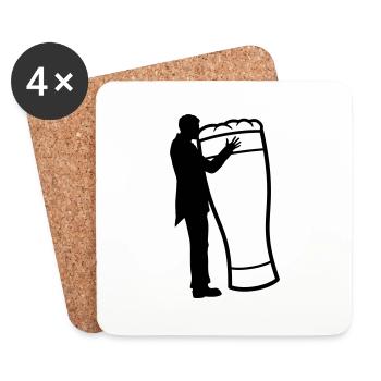 Wedding Groom Kisses Beer - Coasters (set of 4) - white - Front