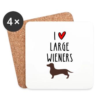 I Love Large Wieners - Untersetzer (4er-Set) - Weiß - Vorne