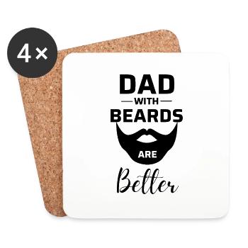 Dad with beards are better - Coasters (set of 4) - white - Front