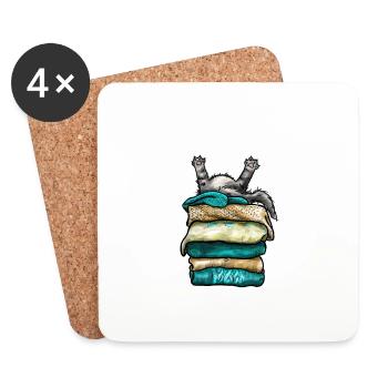 Jasper, the morning grouch - Coasters (set of 4) - white - Front