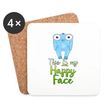 Angry face face cartoon happy face cartoon - Coasters (set of 4) - white - Front