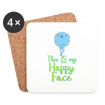Cartoon face comic cartoon humor smile - Coasters (set of 4) - white - Front