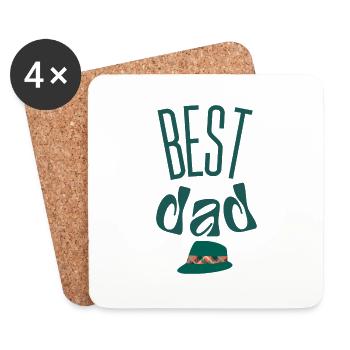 Best dad ever - Dessous de verre (lot de 4) - blanc - Devant