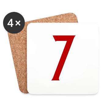 7 Number symbol - Coasters (set of 4) - white - Front