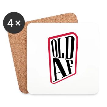 ancien logo de texte AF - Dessous de verre (lot de 4) - blanc - Devant