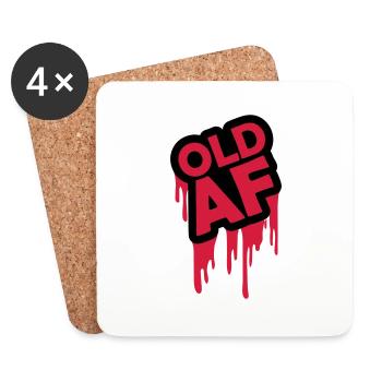 old AF Text Logo - Untersetzer (4er-Set) - Weiß - Vorne