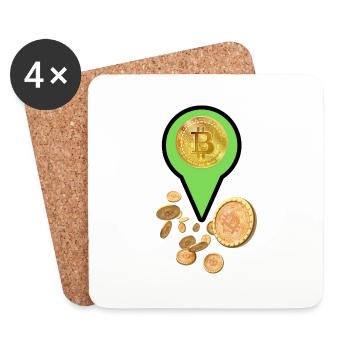 Bitcoin Standort - Untersetzer (4er-Set) - Weiß - Vorne