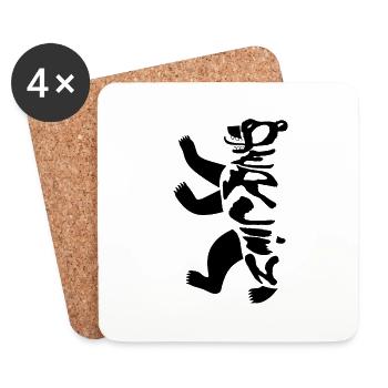 Berlin Bear 1 - Coasters (set of 4) - white - Front