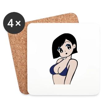 Süßes Manga Girl im Bikini! - Untersetzer (4er-Set) - Weiß - Vorne