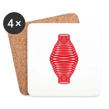 X ray teleport red - Coasters (set of 4) - white - Front