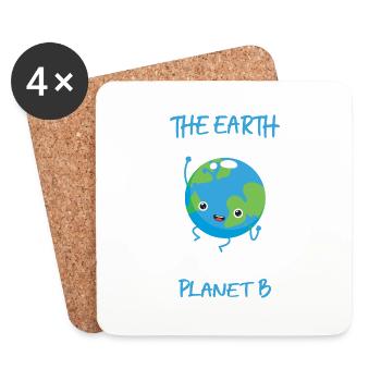 Klimawandel ist real und es gibt keinen Planet B - Untersetzer (4er-Set) - Weiß - Vorne