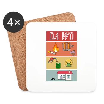 Da Wo - Untersetzer (4er-Set) - Weiß - Vorne