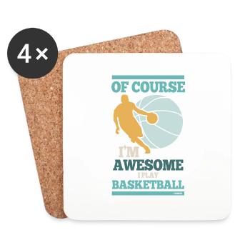 Basketballspieler - Untersetzer (4er-Set) - Weiß - Vorne