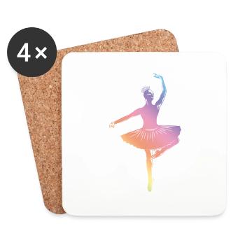 Ballett Silhouette - Untersetzer (4er-Set) - Weiß - Vorne